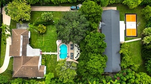 Dive into paradise from above! #AerialViews #PoolsideBliss