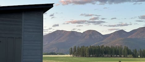 All cabins face east toward the Swan Range of the Rockies