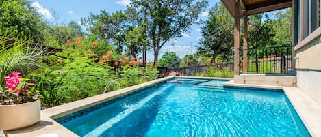 The pool can be heated at an additional cost.