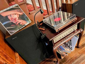 Spin a record or two through our vintage Harman-Kardon amp!