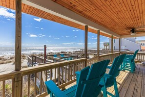 Not Just Ocean View but Oceanfront with covered porch.