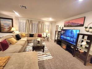 Living area with Large sectional couch