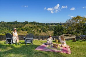 Enjoy a picnic on the lawn and soak up the hinterland views