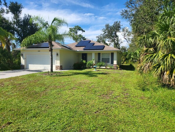 3 bedroom, 2 bath house with a refreshing heated saltwater pool.