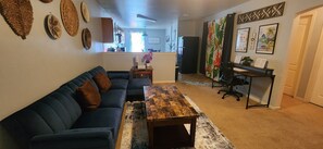 Living room view from the main entry door.