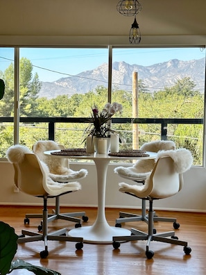 Beautiful mountain views from the dining area