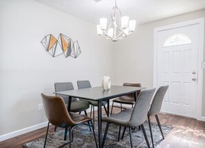 The modern decor and comfortable seating create a welcoming atmosphere.