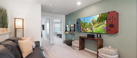 Amazing Game Room in Loft Area with Arcade Style Games