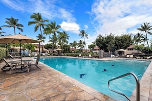 Take a refreshing dip at the condo pool.