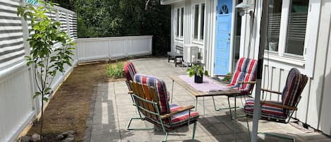 Patio and entrance.