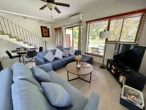 Living room with a sofa bed