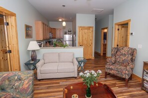 View of the Kitchen from the living room. 