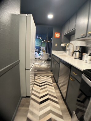 View from kitchen back into dining area
