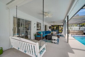 covered area to enjoy the shade outside