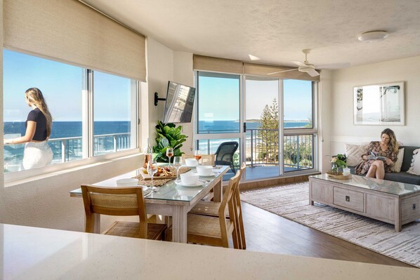 Incredible views from the living, kitchen and dining rooms of this unit