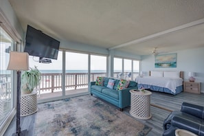 Open bedroom and living area