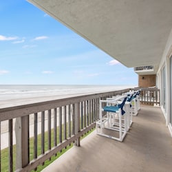 Balcony that offers beautiful beach views at your fingertips