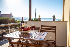 Private balcony of the house on the floor