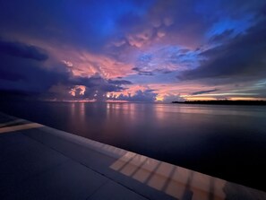 Priceless sunset views from lanai and waterfront walking path