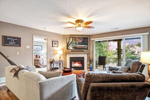 Look at how cozy that looks plus a wonderful view of the lake!