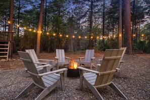 Fire pit with firewood provided