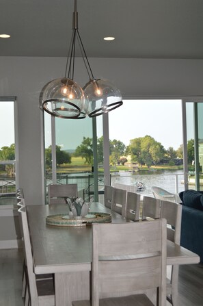 Dining table with lake view