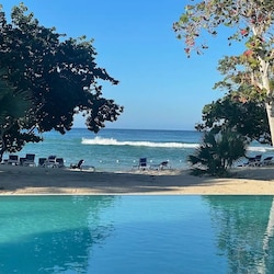 pool and private beach