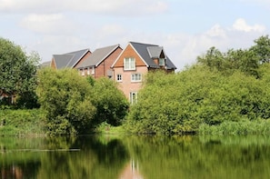 View to house from lake