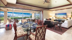 Easy access to the dining area and the lanai from the kitchen