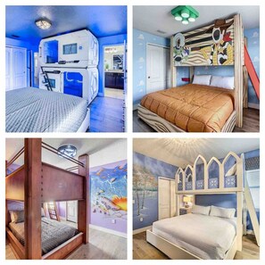 Experience comfort and character in our creatively themed room.