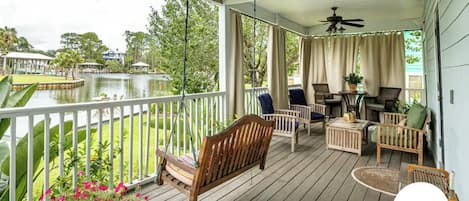 Private Porch over looking The Choctawatchee Bay . 