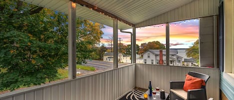 Cayuga Breeze second floor porch space.  Enjoy beautiful sunsets. 