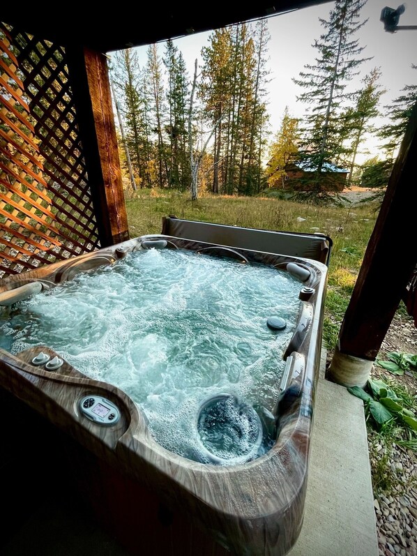 Relax and reinvigorate in the hot tub.