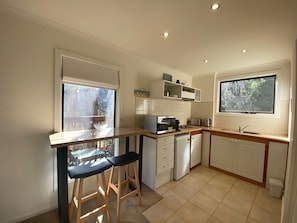 Kitchen with views of surrounding mountain ranges