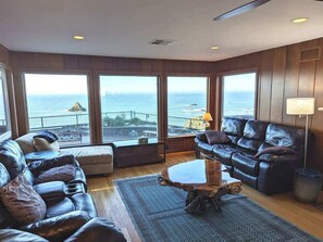 Shared library with ocean views.
