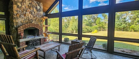 Back Screened in Porch with Great View