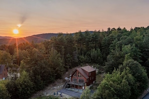 Bird's-eye view facing the house.