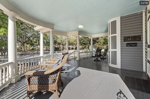 Beautiful wrap-around front porch for guests