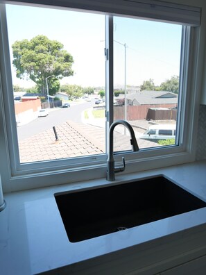 Beautiful view of the hills from Kitchen window.
