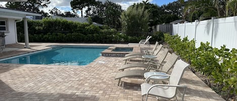 Private Pool & Hot Tub, Large Pool Deck.