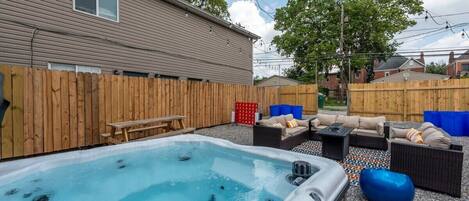 Sit and Relax in the brand new hot tub!