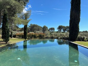 Pool with view over the olive grove