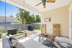 Back Patio with Cornhole