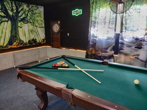 Billards Room with Dart Board and Movie Screen (1)