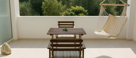 Enjoy the mountain views from the balcony