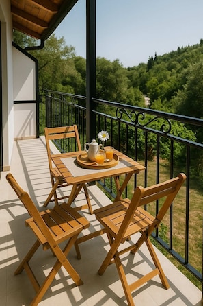 Enjoy the mountain view from the balcony