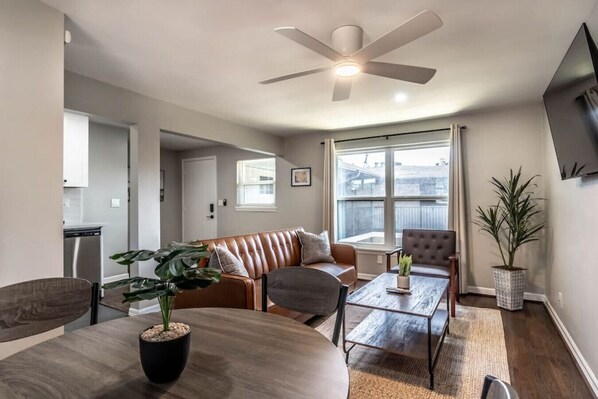 Versatile living space with a comfortable sofa bed