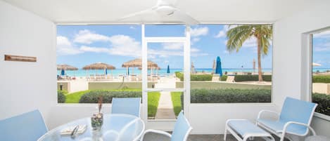 Porch with amazing views and direct beach access
