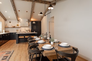 Dining area - seats 10 with 3 seats at the kitchen island