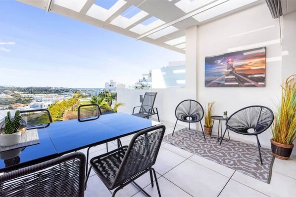 Sunny ample terrace offering breathtaking panoramic views